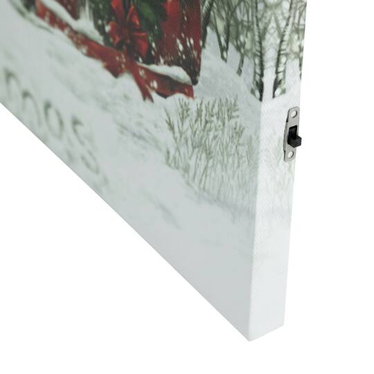 LED Lighted Truck & Tree Christmas Canvas Wall Art